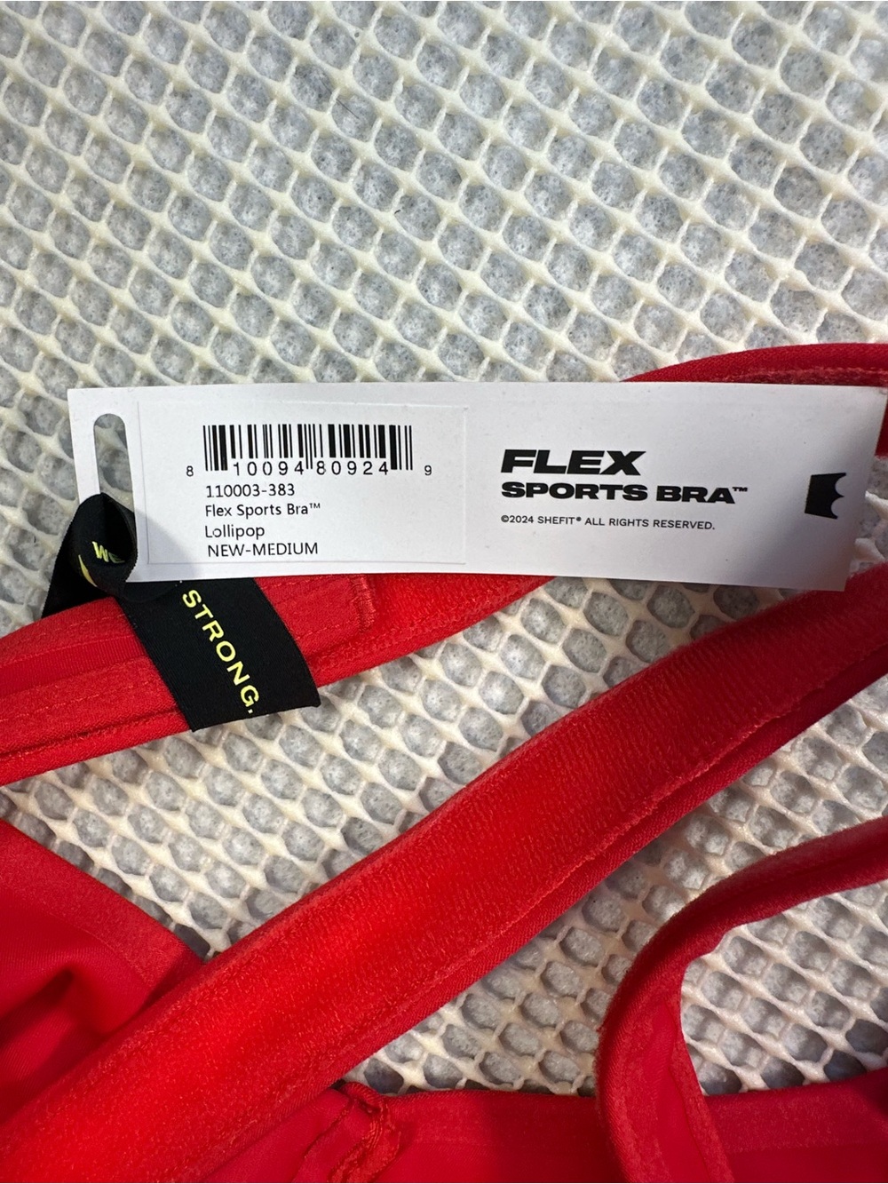 NWT SHEFIT Flex Sports Bra Lollipop Red Medium Impact Adjustable Zip Front Size - Picture 5 of 6